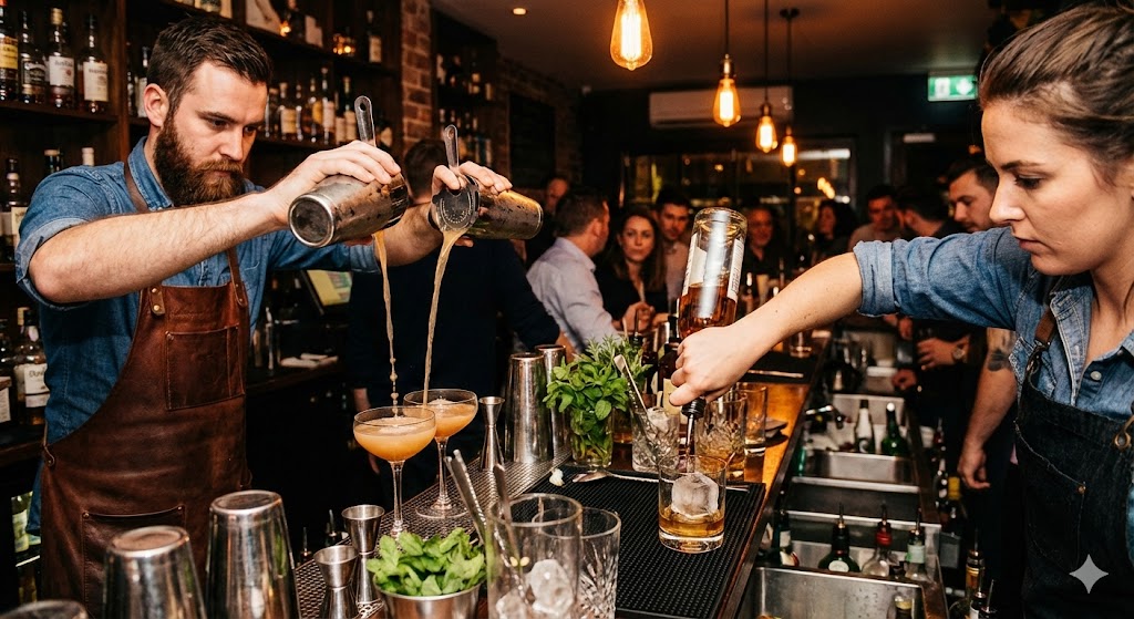 Bartender pouring a drink
